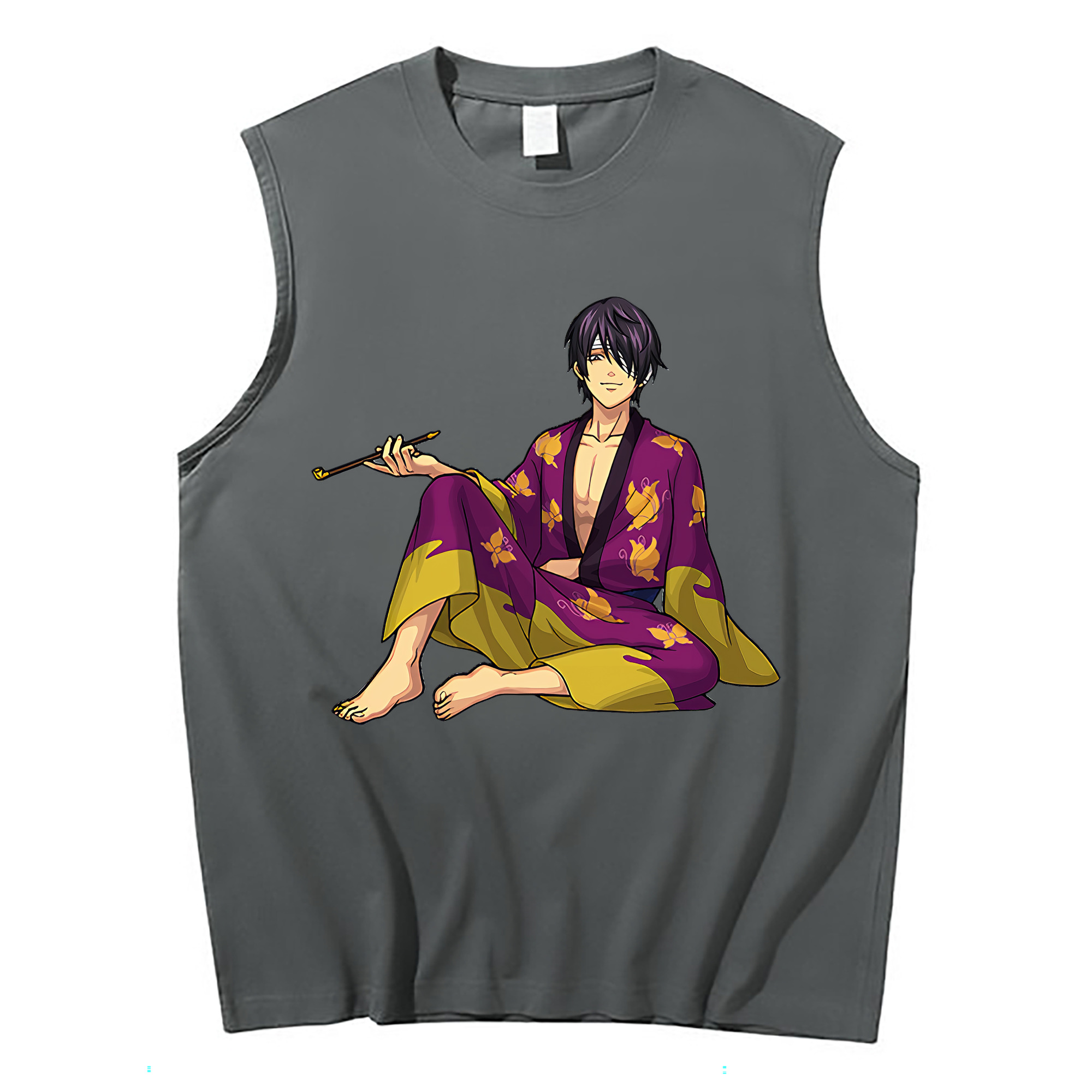 （画像用） ぎんたま 坂田銀時（さかたぎんとき） 神楽 志村新八（しむら しんぱち） GINTAMA Sakata Gintoki Kagura Shimura Shinpachi コットン100％タンクトップ（フロントプリント）